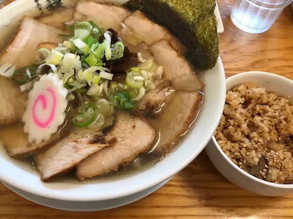 「肉そば＋肉めし（ランチサービス）」@中華そば 馥の写真