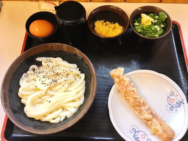 「釜バター小 ちくわ天」@手打十段 うどんバカ一代の写真