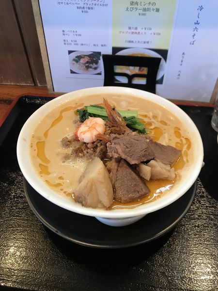 「猪肉ミンチのえびラー油坦々麺﻿」@麺創 なな家の写真