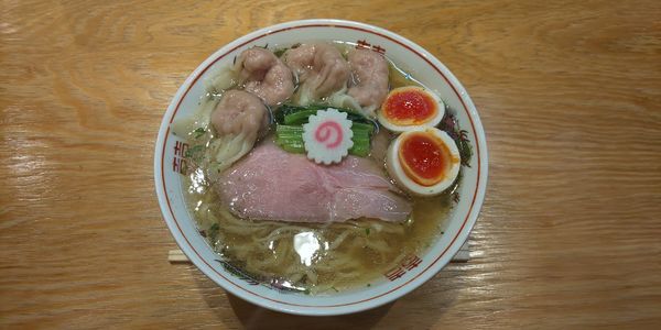 「山椒そば+肉ワンタン4個+味玉」@キング製麺の写真