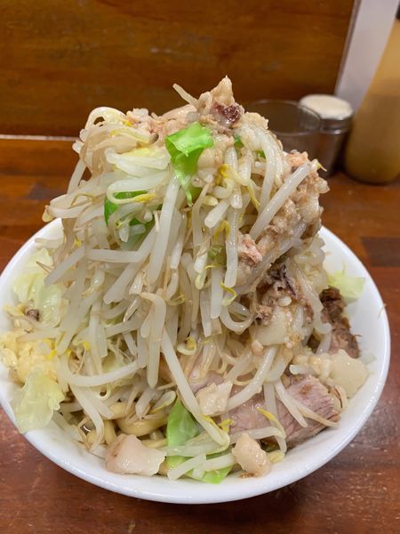 「小ラーメン野菜マシマシニンニク少なめアブラ」@蓮爾 新町一丁目店の写真