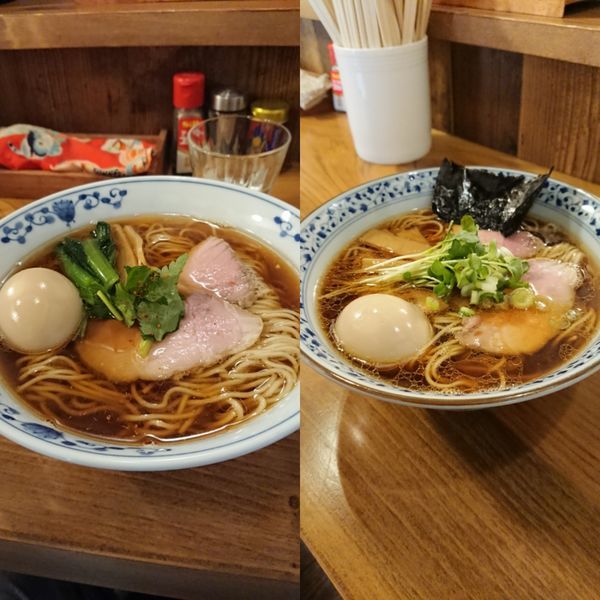 「中華そば750円&煮干らーめん750円」@らーめん 奏と伍の写真