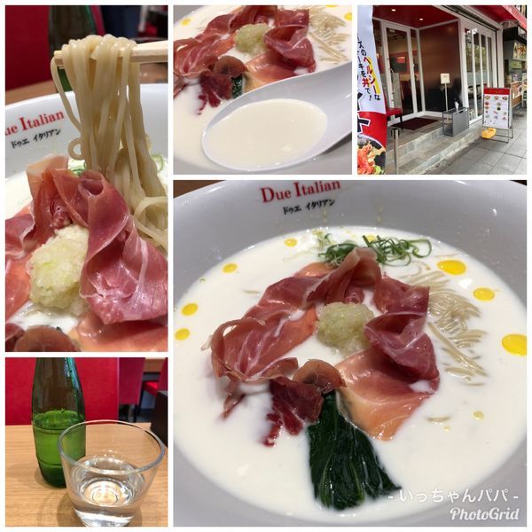 「冷製 白いらぁ麺 1200円」@ドゥエ イタリアン 市ヶ谷本店の写真