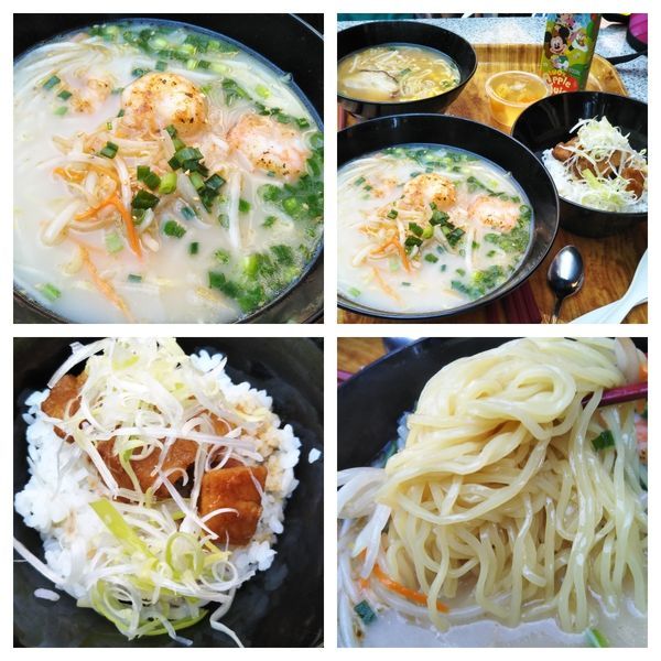 「海老入り白湯麺（塩）＋豚角煮ご飯」@China Voyagerの写真