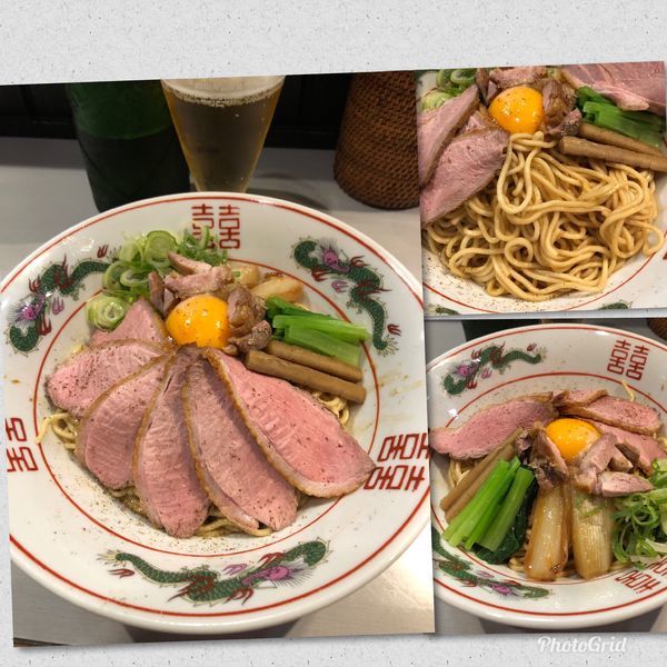 「鴨脂のあえそば¥850 &ビール中瓶¥500」@中華蕎麦 瑞山（ZUIZAN）の写真