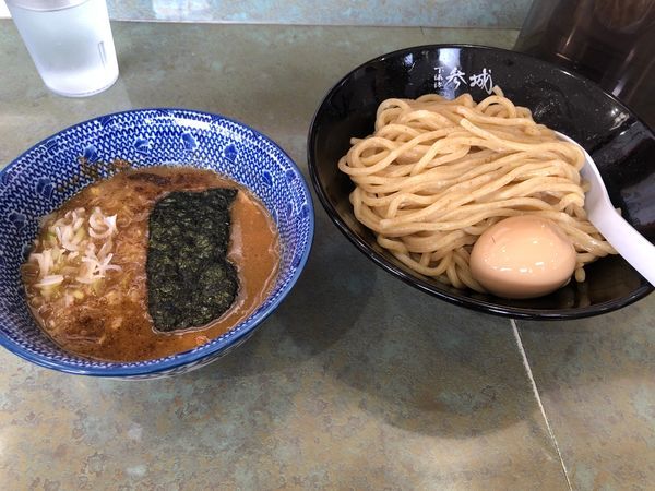 「こってりつけ麺（並）あつもり＋玉子」@つけめん 参城の写真