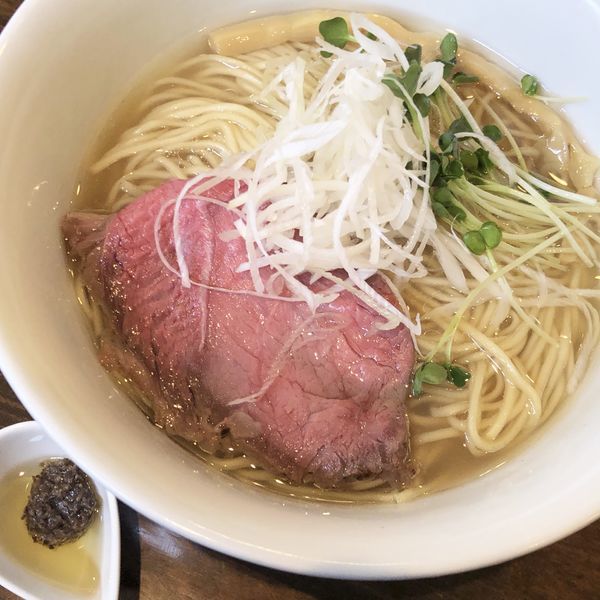 「常陸牛そば（塩：大盛）+トリュフオイル〜タルトゥファータ〜」@活龍 期間限定麺処 みつきの写真