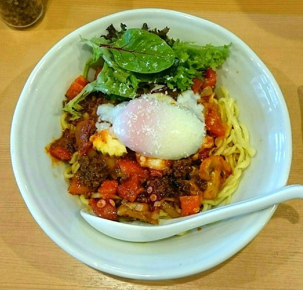 「真ダコとトマトの麻辣ボロネーゼ【秋季限定】 パクチー」@中華蕎麦 はるの写真