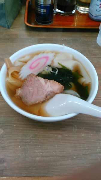 「ひもかわらあめん（ミニ）」@手打ちらぁめん 足利麺 太田・尾島店の写真