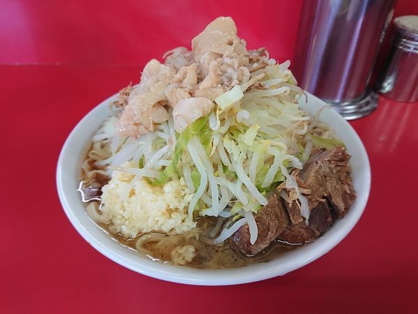 「小らーめん 750円(野菜、あぶら、ニンニク)」@ラーメン二郎 茨城守谷店の写真