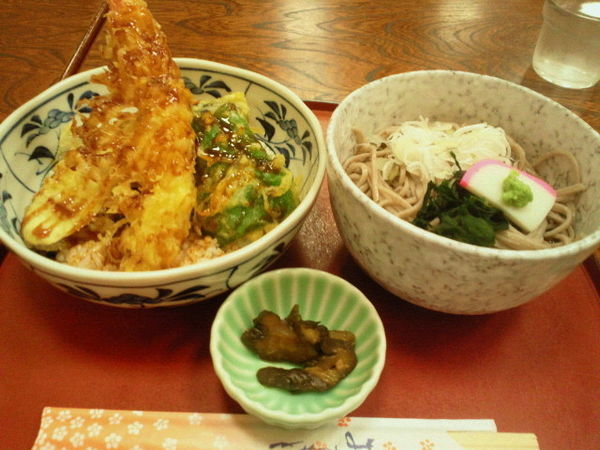 「天丼セット 1100円」@立ち喰いそば 松月庵の写真