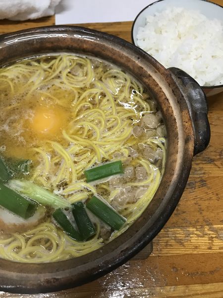 「なべ焼きラーメン普、小ごはん」@橋本食堂の写真
