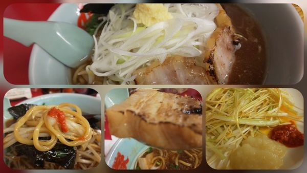 「豚バラ生姜醤油らーめん910円+海苔クーポン+ネギ」@山岡家 狭山店の写真