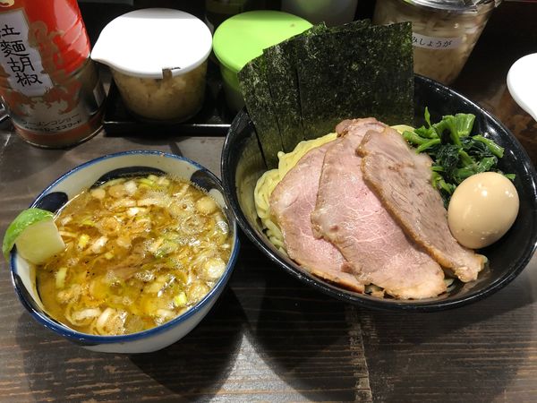 「つけ麺中盛　味玉」@家系ラーメン クックらの写真