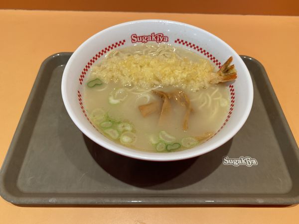 「天ぷらラーメン450円」@スガキヤ MEGAドン·キホーテUNY岐阜店の写真