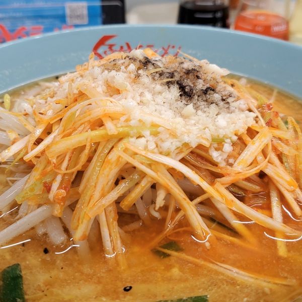 「ネギ味噌ラーメンニンニク多め」@くるまやラーメン 東村山店の写真