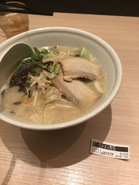「白 タンメン野菜」@TOKYO 豚骨 BASE MADE by 博多一風堂 ecute品川サウス店の写真