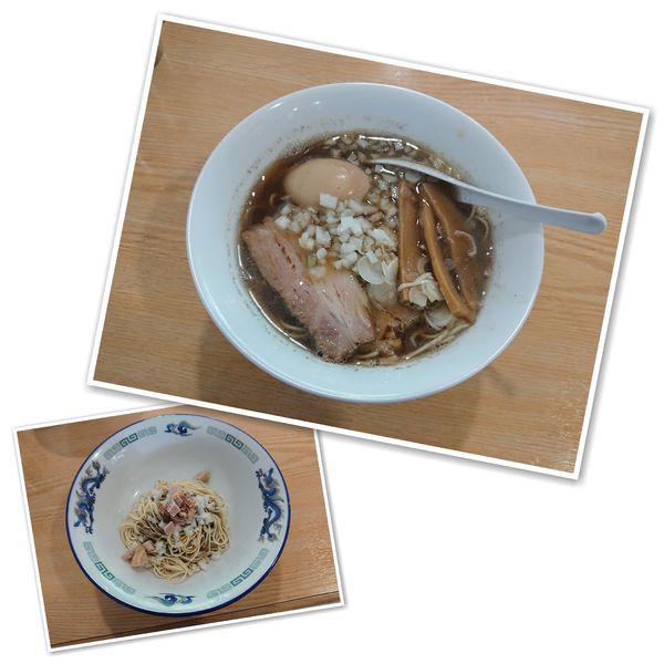 「かけそば肉入り+味玉+合え玉 1000円」@ツバメヤの写真