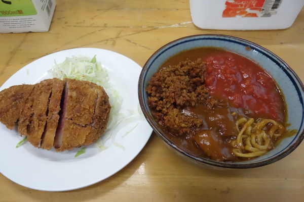 「【限定】キーマ風カレー（S/ビーフカツ）辛牛キーマ風移行」@MENYA 食い味の道有楽の写真