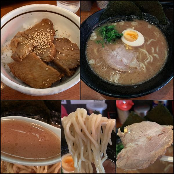 「醤油とんこつラーメン¥750+チャーシュー丼¥0（クーポン）」@麺侍 誠の写真