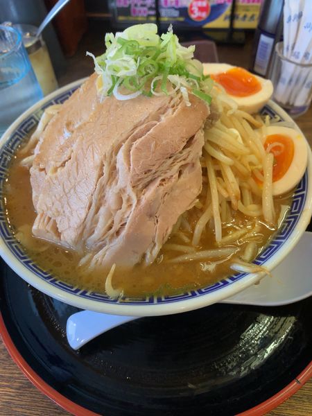 「伏竜らーめん(味噌)野菜チャーシューマシ(小)+味玉」@伏竜 北本店の写真