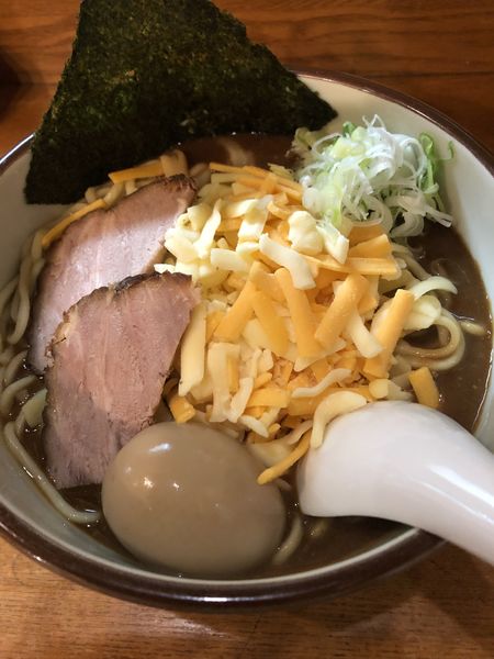 「チーズマウンテンカレーラーメン味玉付き＋並ライス¥1,320」@藤原らーめん店・カレー店の写真