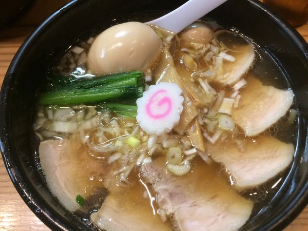 「中華そば¥800、味玉¥100」@銀座 朧月の写真