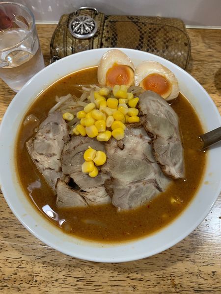 「湯麺（味噌）TPチャーシュークーポン煮卵」@湯麺戸塚 各務原店の写真