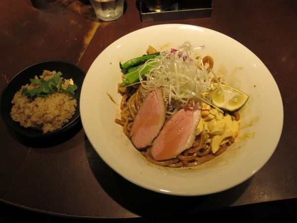 「もち麦新麺の秋薫る秋刀魚和え麺：1100円」@麺屋武蔵 武仁の写真