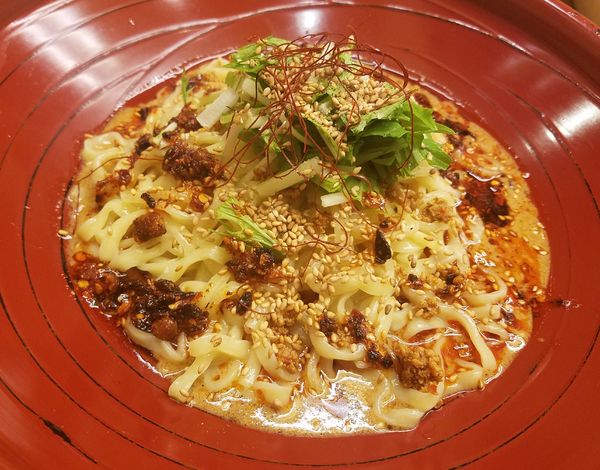 「汁なし金胡麻担担麺¥780+温泉卵¥100」@金蠍の写真