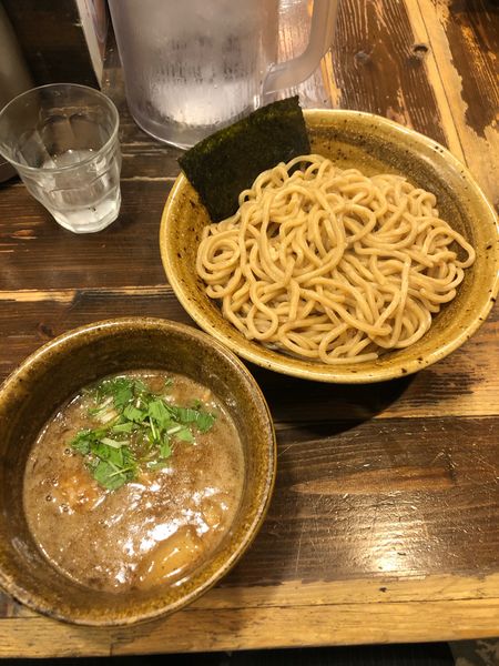 「ベジぽたつけ麺790円大盛50円胚芽麺熱盛り0円」@二代目えん寺の写真