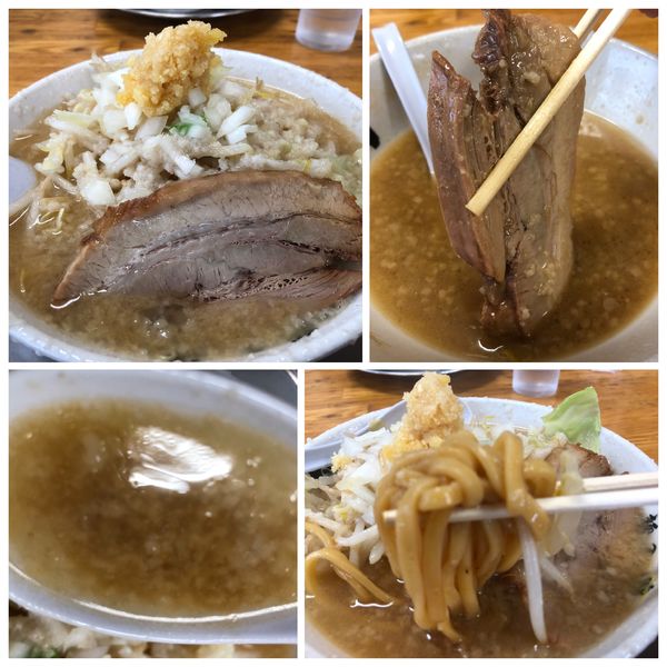 「小豚ラーメン 800円 限定極太麺 濃いめ脂ニンニク」@らーめん処 潤 三条店の写真