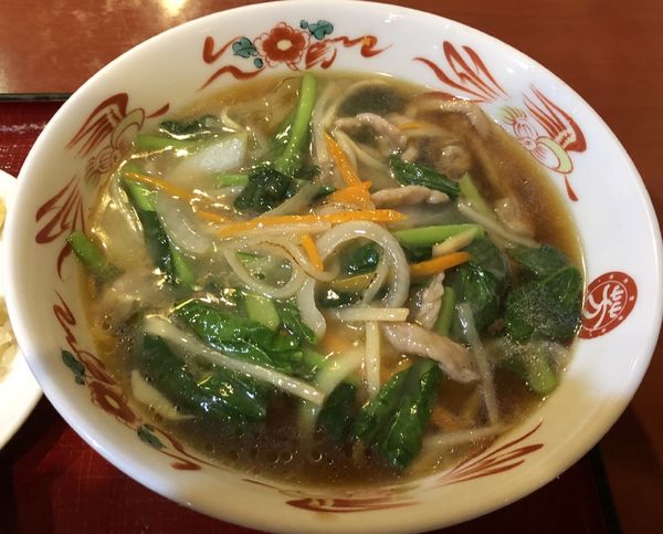 「青菜そばと半炒飯（￥750）」@芳香園 大和店の写真