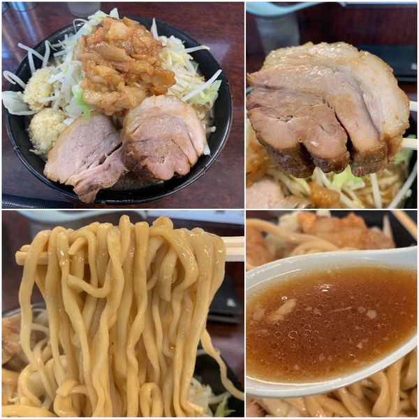 「小ラーメン¥750（麺硬め・ニンニク増し・アブラ）」@ラーメン二郎 めじろ台店の写真