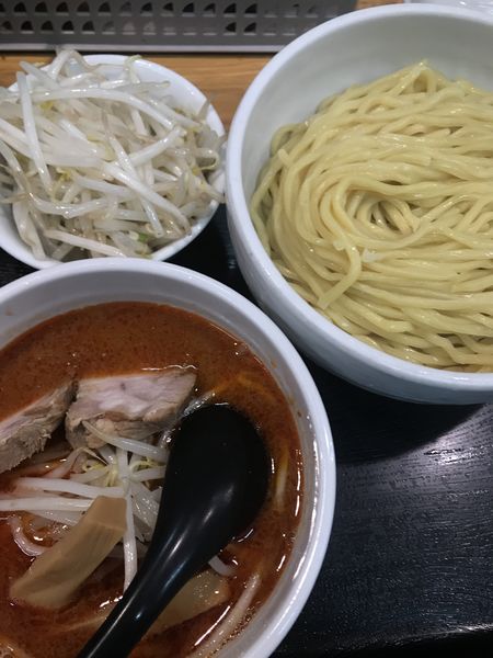 「辛味噌つけめん、野菜」@味噌麺処 花道庵の写真