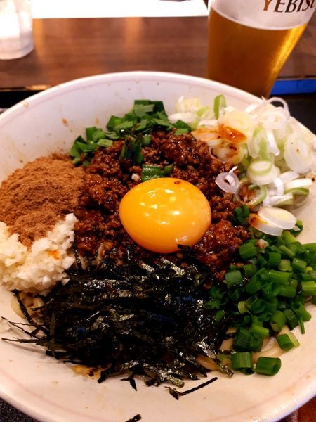 「(エミオの日限定)台湾まぜそば780円+ビール500円」@INOSHOWの写真