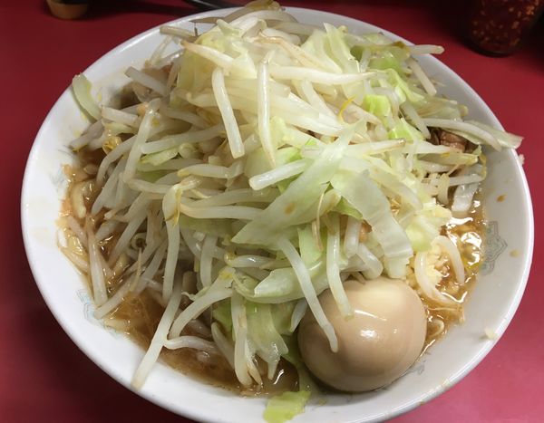 「小ラーメン　全部　味玉」@ラーメン二郎 環七一之江店の写真