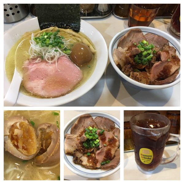 「塩らーめん味玉入り、日替わりご飯セット」@麺屋 扇 SENの写真