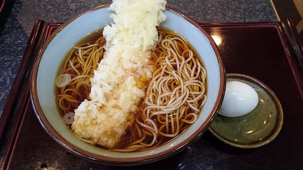 「いか天そば ゆで卵(サービス)」@文殊 亀戸店の写真