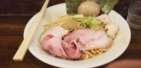 「汁なし油そば800円+全部のせ250円」@煮干専門 中華そば 平八の写真