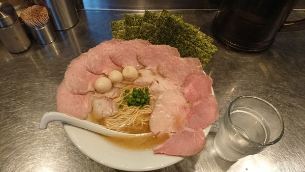 「鯛骨煮干蕎麦肉マシ海苔」@さんじの写真