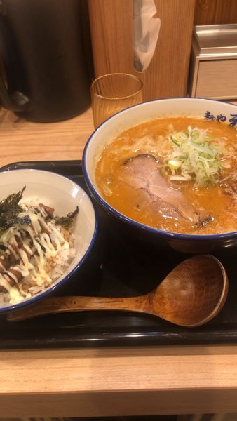 「セットメニュー（焼味噌＋チャーマヨ丼）900円」@麺や 雅 埼玉川口店の写真