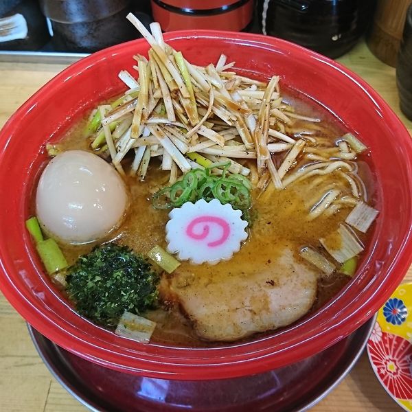 「机上のネギ味噌中華そば 味玉」@我的中華そば 机上の空論。の写真