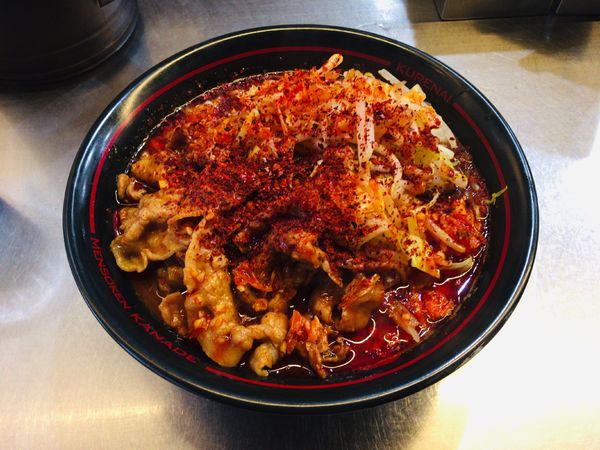 「鬼紅らーめん（限定2日間創業11周年記念500円）」@麺創研 紅 国分寺の写真