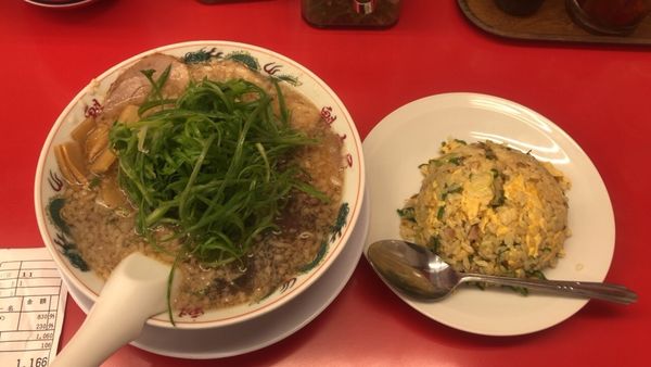 「九条ネギラーメン焼きめしセット」@ラーメン魁力屋 五反田店の写真