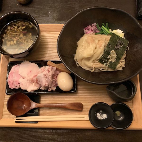 「特製昆布水つけ麺「醤油」1200円＋和え玉250円」@つけ麺 山崎の写真