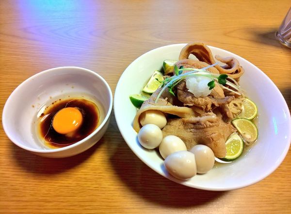 「限定 冷やしすだち煮干しそば 全まし 1370円」@らぁめん家 有坂の写真