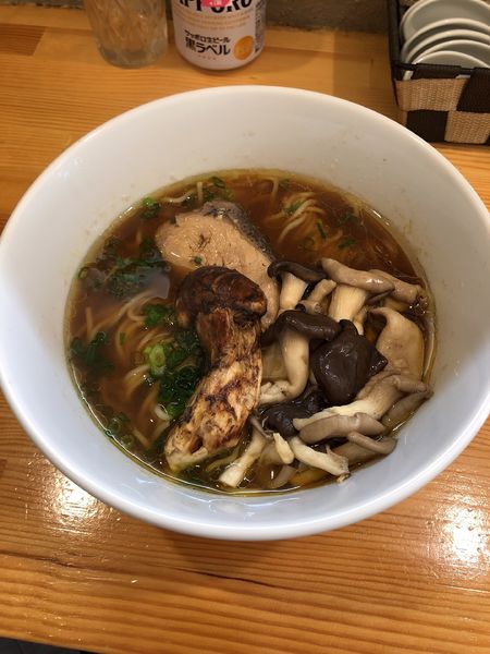 「【限定】茸と松茸のラーメン1000円＋🍺」@ラーメン大木戸の写真