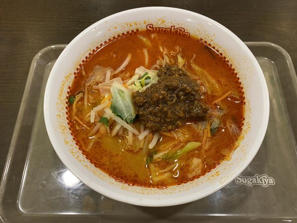 「野菜たっぷり担々麺490円＋ミニソフトセット280円」@スガキヤ モレラ岐阜店の写真