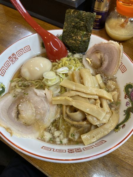 「醤油　こってり　味玉メンマ」@一条流 がんこラーメン 南千住店の写真